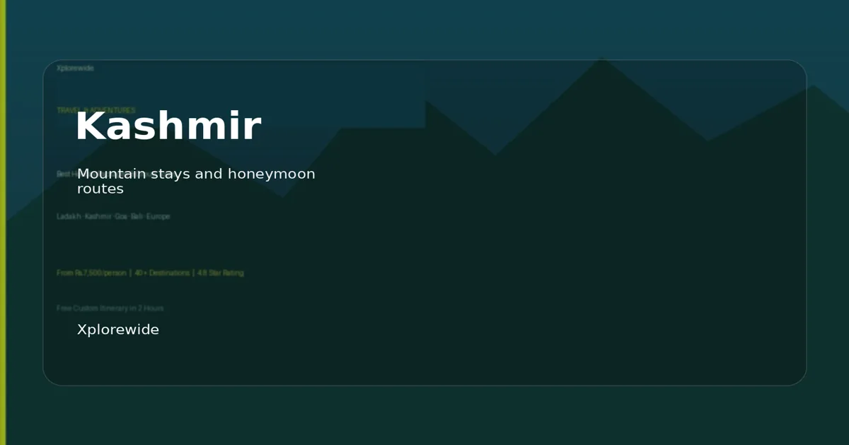 Kashmir honeymoon packages with Srinagar, Gulmarg and Pahalgam stays